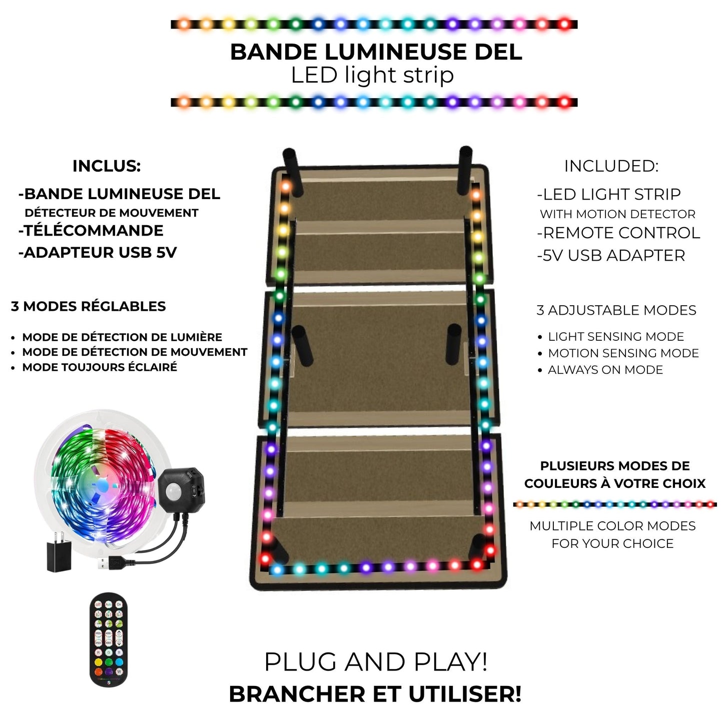 Bande Lumineuse DEL Multicolore