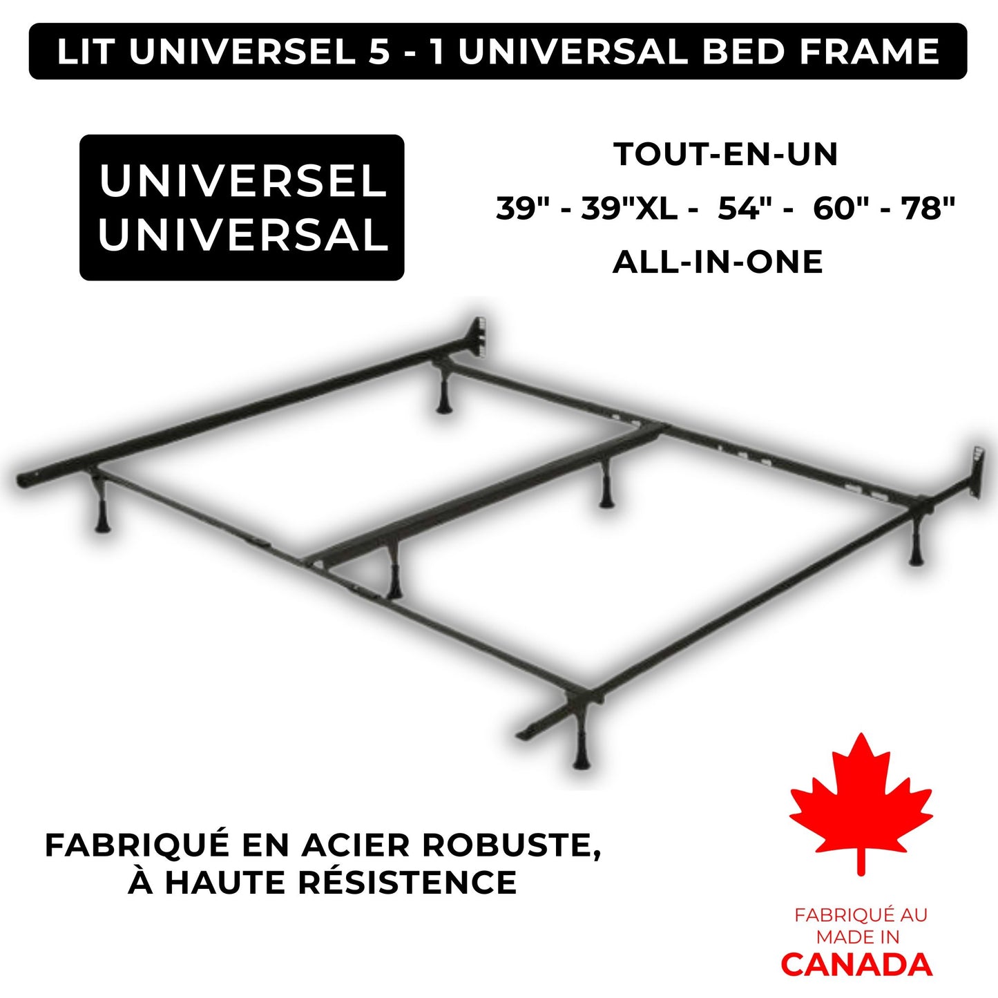 Lit Universel 5 en 1 80$ DE RABAIS Produit Local ❤️ Fabriqué au Canada