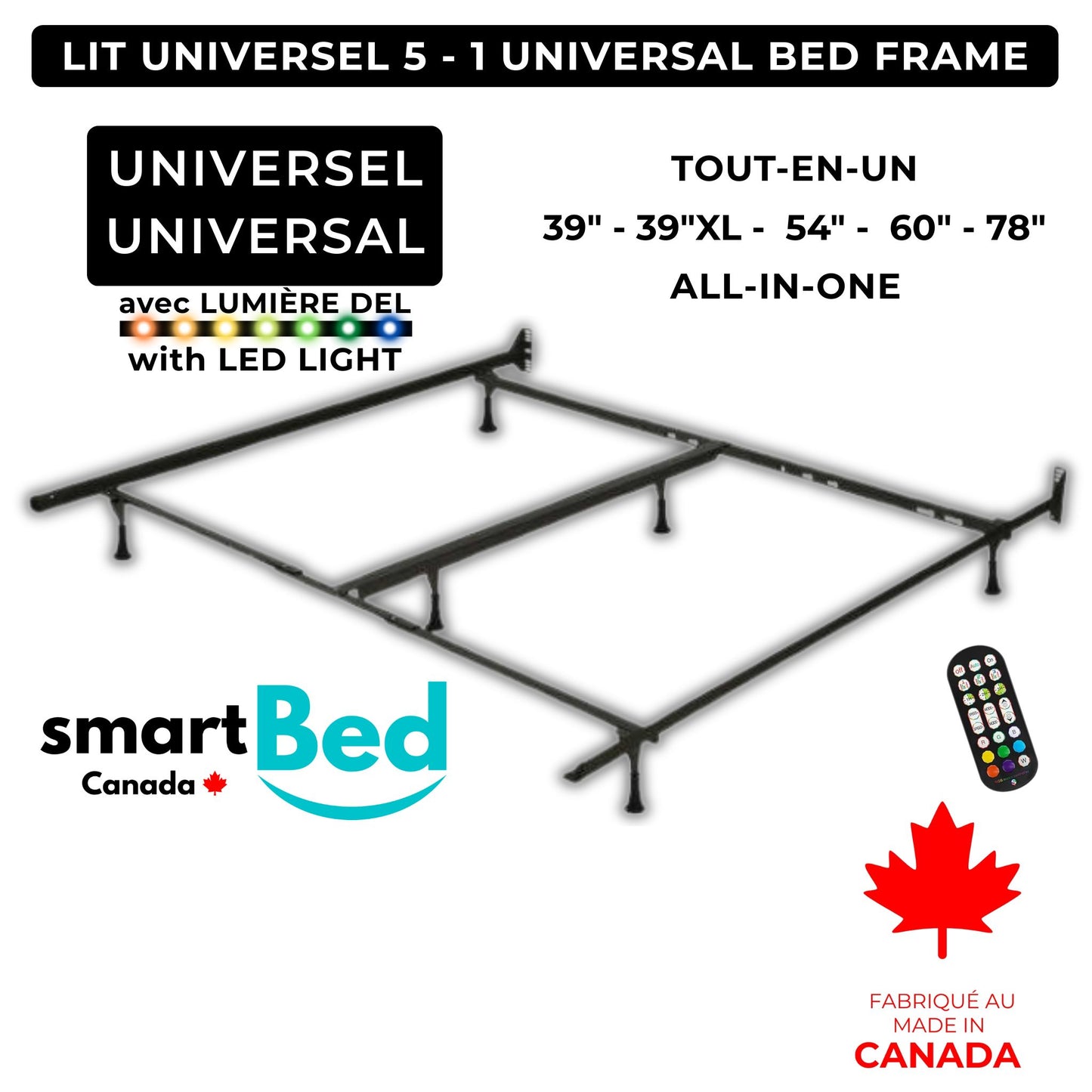 Lit Universel 5 en 1 80$ DE RABAIS Produit Local ❤️ Fabriqué au Canada
