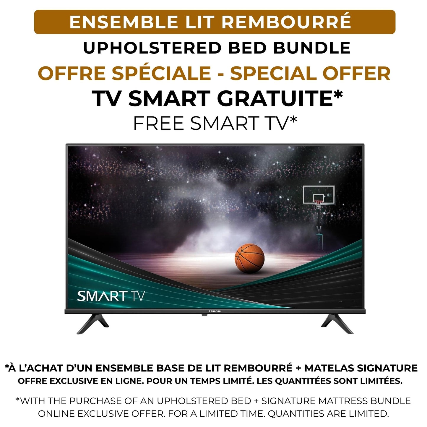 Ensemble Lit Rembourré: Base de Lit + Matelas Signature ÉCONOMISEZ 500$
