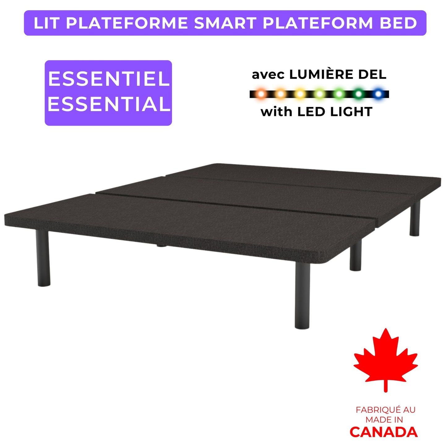 Ensemble Essentiel: Base de Lit + Matelas ÉCONOMISEZ 500$