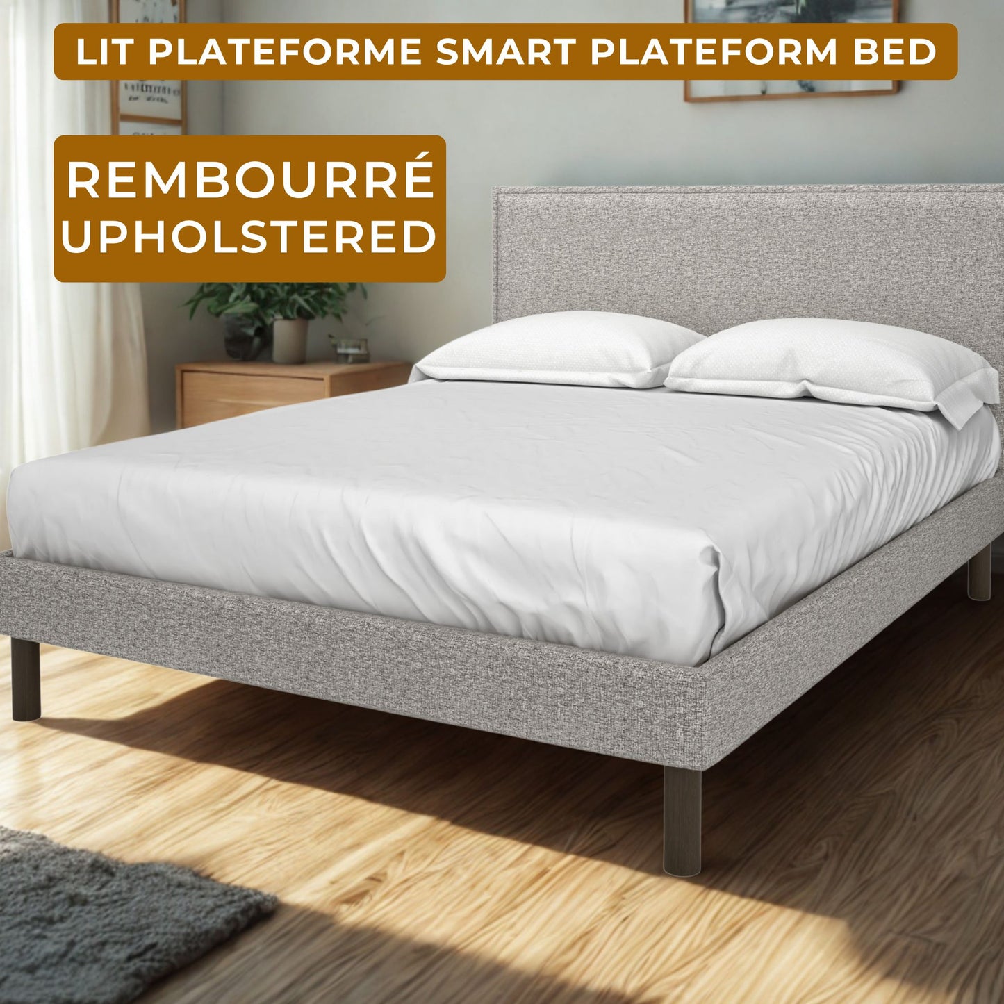 Ensemble Lit Rembourré: Base de Lit + Matelas Signature ÉCONOMISEZ 500$