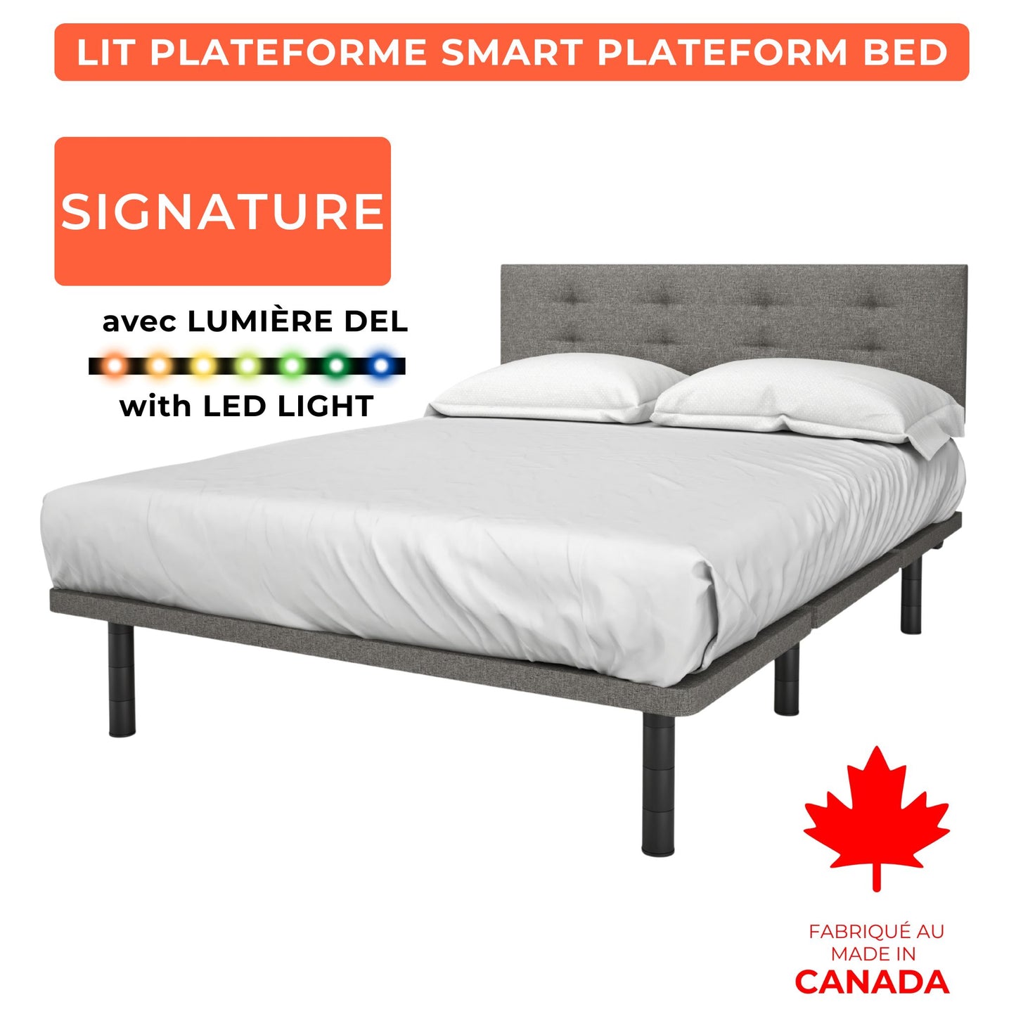 Lit Smart Signature 100$ DE RABAIS Produit Local ❤️ Fabriqué au Canada