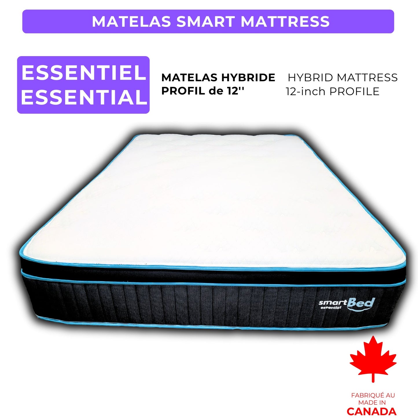 Matelas Essentiel 400$ DE RABAIS Produit Local ❤️ Fabriqué au Canada