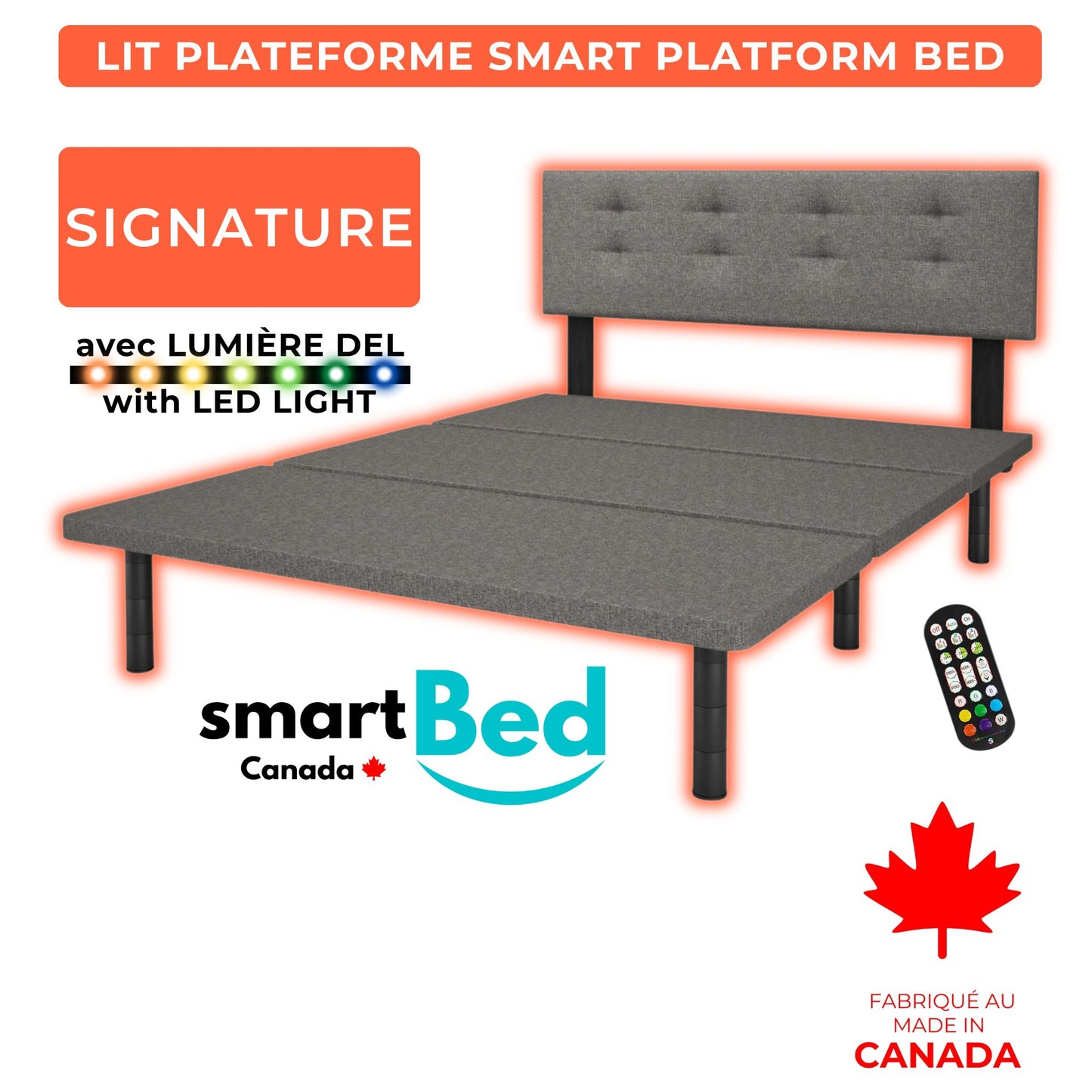 Lit Smart Signature 100$ DE RABAIS Produit Local ❤️ Fabriqué au Canada